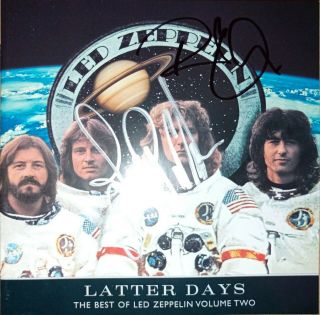Led Zeppelin signed Cd The Best of Led Zeppelin Vol.  2 Robert Plant,  John P Jones 2