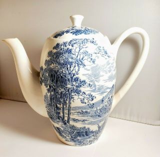 Vintage Wedgwood Countryside Coffee Pot Blue 5 Cup