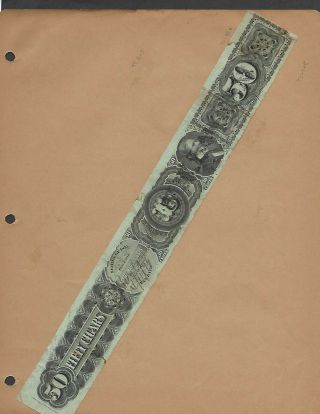 U.  S.  Tax Paid Revenue Stamp For 50 Cigars,  Series Of 1875,  Springer Cat.  Tc95b
