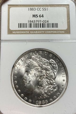 1883 - Cc Ngc Ms64 Morgan Silver Dollar