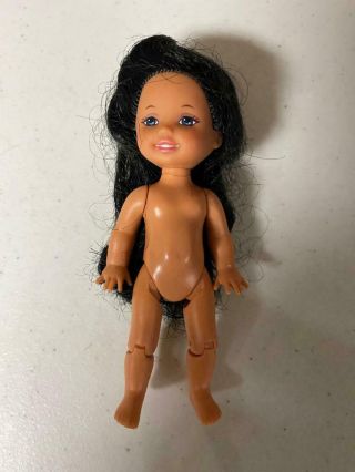 Kelly Doll Sister Barbie Nude Htf 1994 Black Hair Jointed Knees