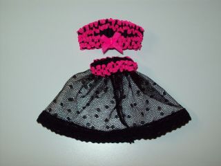 Barbie Lingerie Petticoat Slip Bra Black Pink Fancy Frills L123