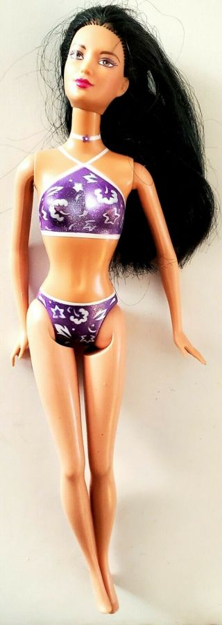 Mattel Palm Beach Always Dressed Lea Barbie Doll 1999 Purple Painted On Bikini