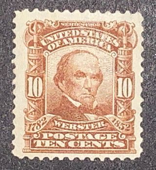 Travelstamps: 1902 - 03 Us Stamps Scott 307 Webster,  10c Og Pale Red Brown