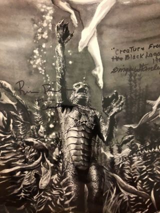 Ricou Browning Ginger Stanley Creature From The Black Lagoon Duel Signed 8x10