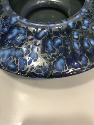 Vintage MCM Freeman Mcfarlin Blue Atomic Drip Glazed Vase or Planter California 2