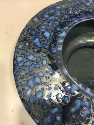 Vintage MCM Freeman Mcfarlin Blue Atomic Drip Glazed Vase or Planter California 3
