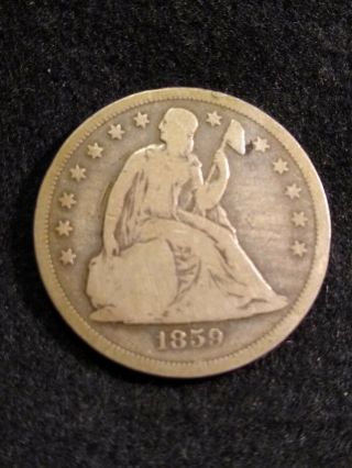 1859 - O $1 Liberty Seated Dollar Vg8 Silver Coin Orleans