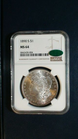 1890 S Morgan Silver Dollar Ngc Ms64 Cac Near Gem $1 Coin Priced To Sell
