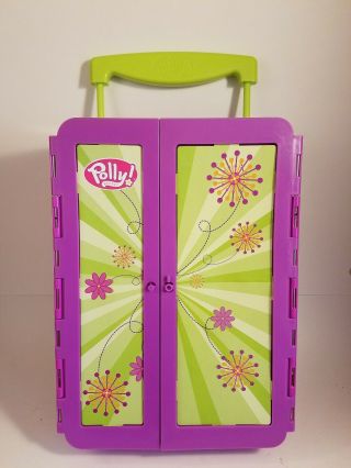 2004 Polly Pocket Rolling Storage Case Closet Green And Purple