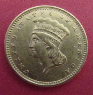 1857 Indian Head 0.  9000 Fine Gold One Dollar ($1.  00) Gold Coin