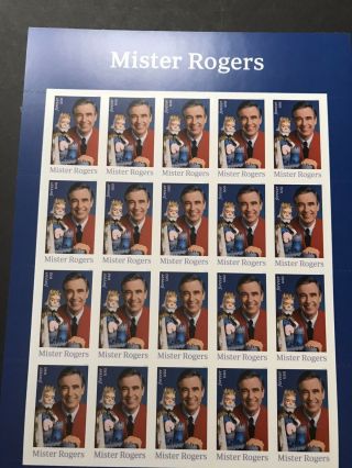 Scott 5275 Mr Rogers King Friday 13th - Forever Stamp Sheet Mnh 20 Stamps 2018