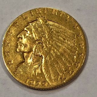 1929 Xf $2.  50 Liberty U.  S.  Gold Coin.