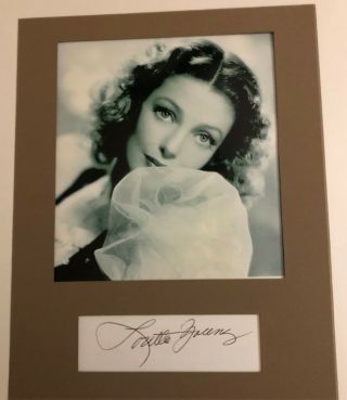 Loretta Young Signed Cut Signature Actress Hollywood Vintage Rare