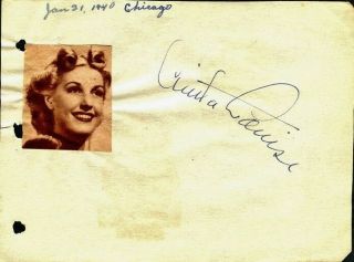 Vintage Anita Louise Autograph