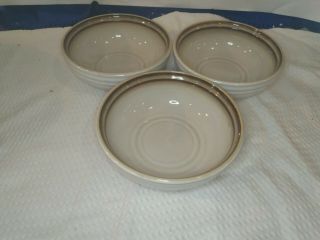 Noritake Stoneware Fanfare Soup/cereal Bowls Set Of 3 862 Tan/brown
