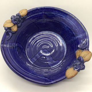 Palms Up Pottery Studio Art Hand Thrown Blue Bowl