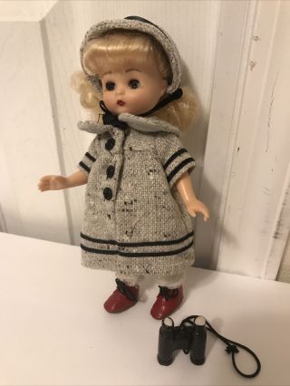 Effanbee 8.  5 " Vinyl Doll With Coat - Hat - Red Shoes - Pantaloons - Binoculars (m3)