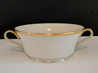 Lenox Eternal Cream Soup Bowl With Gold Trim - 4 7/8 " X 2 1/8 " - Made In Usa