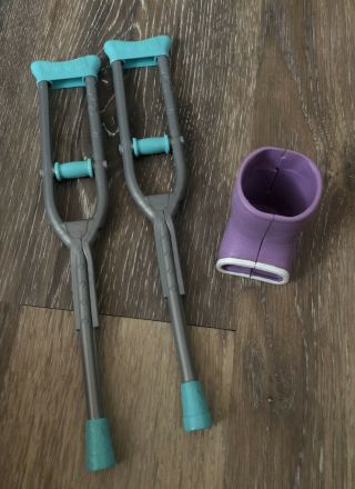My Life Crutches And Cast Set For 18 " Dolls (american Girl Doll Style)