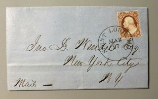 1856 St.  Louis Misouri Cds Tied To Us Scott A10 Type Ll Cover