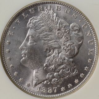 1887 Morgan Silver Dollar Ngc Ms 66 Cac