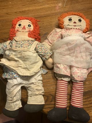 Knickerbocker Raggedy Ann & Andy Doll 19 Inch Dolls.