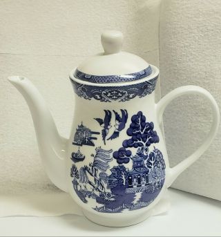 Royal Cuthbertson Blue Willow Coffee Pot 9 "