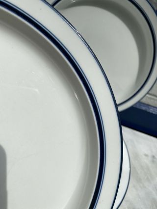 Set Of 4 Dansk Bistro Christianshavn Blue 10.  25” MCM Dinner Plate Ceramic Japan 2