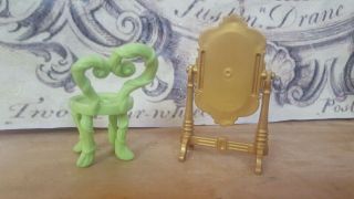 Gold Mirror Vanity Doll Furniture,  Chair Pre - owned 2