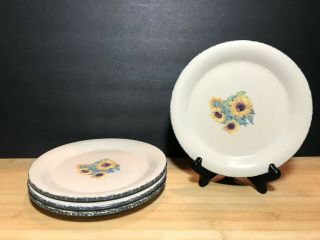 Home And Garden Party Sunflower Salad Plates Set Of Four