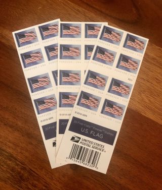 Us Flag Forever Stamps Usps U.  S.  1st Class Postage 2018 3 Books Of 20 60pcs