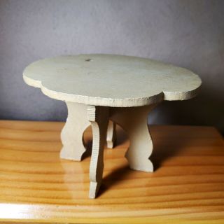 Vintage Oval Wood Dining Table Dollhouse Miniature Furniture