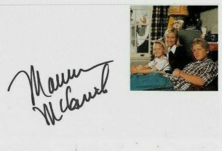Maureen Mccormick Signed 3x5 Index Card " Marcia On The Brady Bunch "