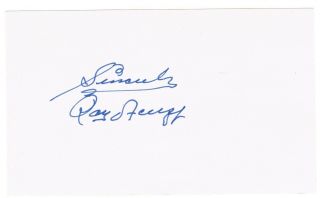 Roy Acuff Signed 3x5 Index Card From The Estate Of Weda Mosellie