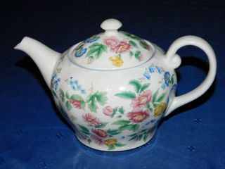 Laura Ashley Hazelbury Pattern Tea Pot Floral Motif Made Staffordshire England