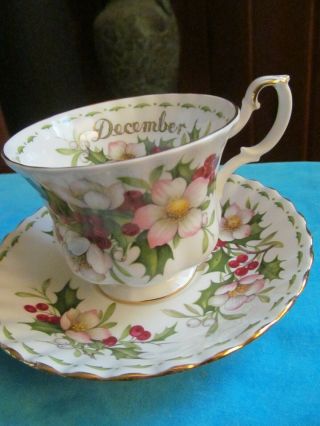 Royal Albert Bone China,  England,  Flower Of The Month - December - Cup & Saucer