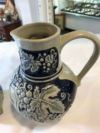 German Pottery 1 Ltr Pitcher With 2 Cups