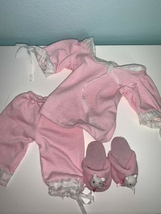 Kidz N Cats 18 " Doll Pink Pajama Set With Slippers