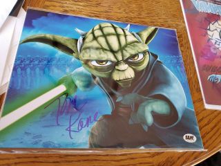 Tom Kane Signed 8x10 Yoda Voice In Star Wars : Clone Wars Bam Box Autograph