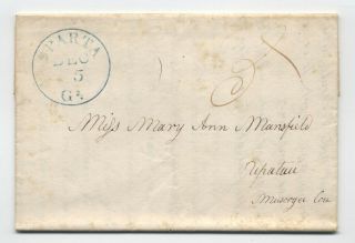 1845 Sparta Ga Stampless Letter Blue Cds 5 Rate [5246.  409]