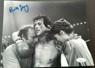 Burt Young Paulie Signed 8x10 Photo With Rocky And Adrian Jsa