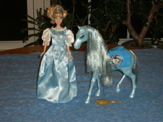 2009 Mattel Disney Princess Shimmer Royal Horse With Cinderella Barbie Doll