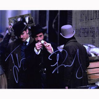 Robert Downey,  Jr.  & Jude Law - Holmes (55100) Autographed In Person 8x10 W/