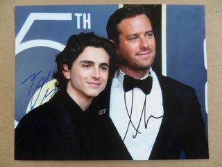 Timothee Chalamet,  Armie Hammer Signed :autographed Photo " Call Me By Your Name "