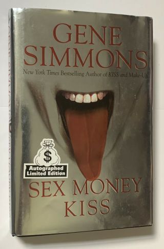 Kiss Gene Simmons Signed Hardcover Sex Money Kiss 1st Edition 1st Print 2003 Htf