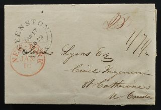 York 1842 To St Catharines Canada 25¢,  4½d Collect,  Folded Letter To Jas Lyons