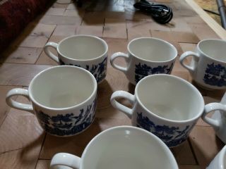 Set of 10 Vintage Blue Willow Churchill Made in England Tea Cups 3