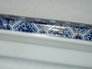 FABIENNE JOUVIN PARIS Porcelain Plate Blue & White Mosaic Tile Design 3