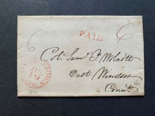 1836 Middletown Ct Military Stampless Letter Signed Civil War Gen Starr - Windsor